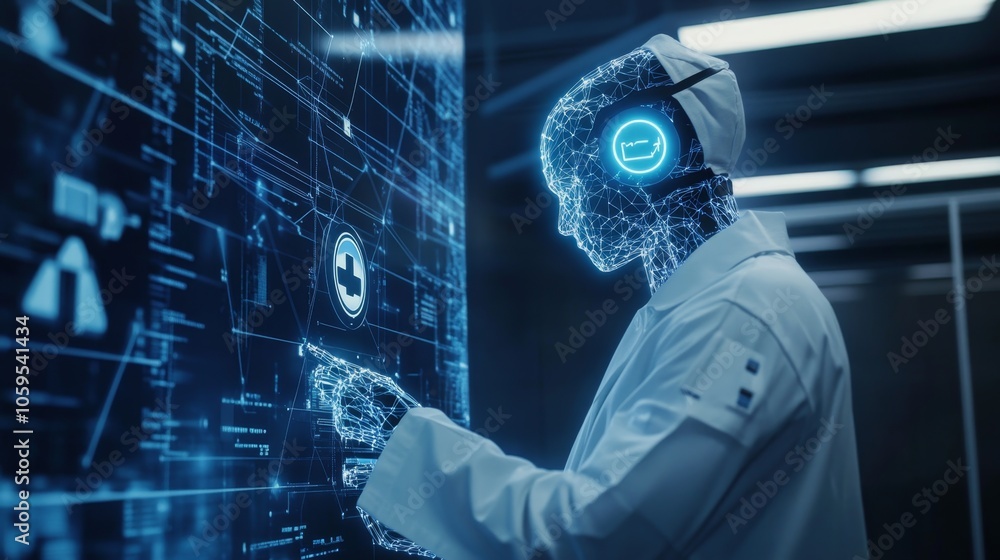 Poster exploring the future of technology a glimpse into human-robot interaction with advanced ai systems