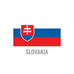 Slovakia flag icon. The country sign. Rectangle shape. Isolated on a white background. Vector image.