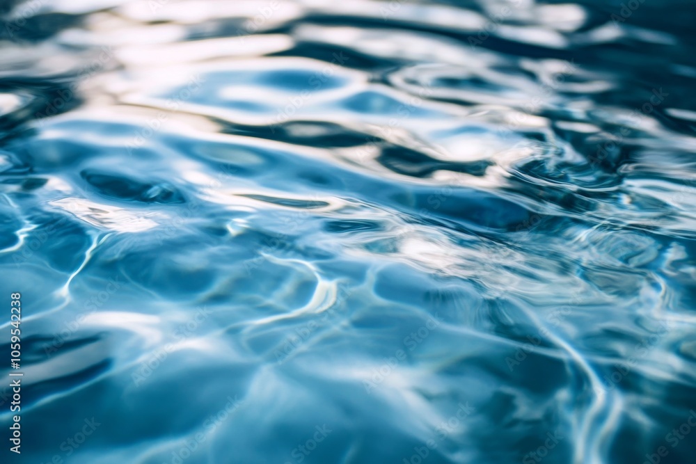 Aufkleber close-up of natural spring water in a stream for refreshment and hydration generative ai