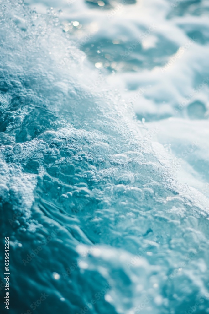 Poster close-up of natural spring water in a stream for refreshment and hydration generative ai