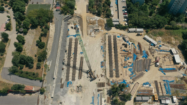 huge reinforcements on the construction site - Powered by Adobe