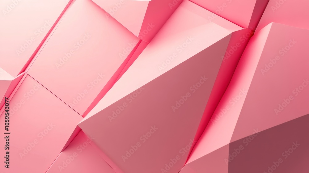Poster geometric harmony an exploration of abstract pink triangular shapes in modern design
