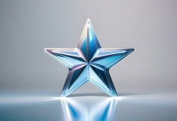 Obraz premium silver star with a metallic surface, isolated on a white background, showcasing reflections and highlights for a dynamic look create with ai