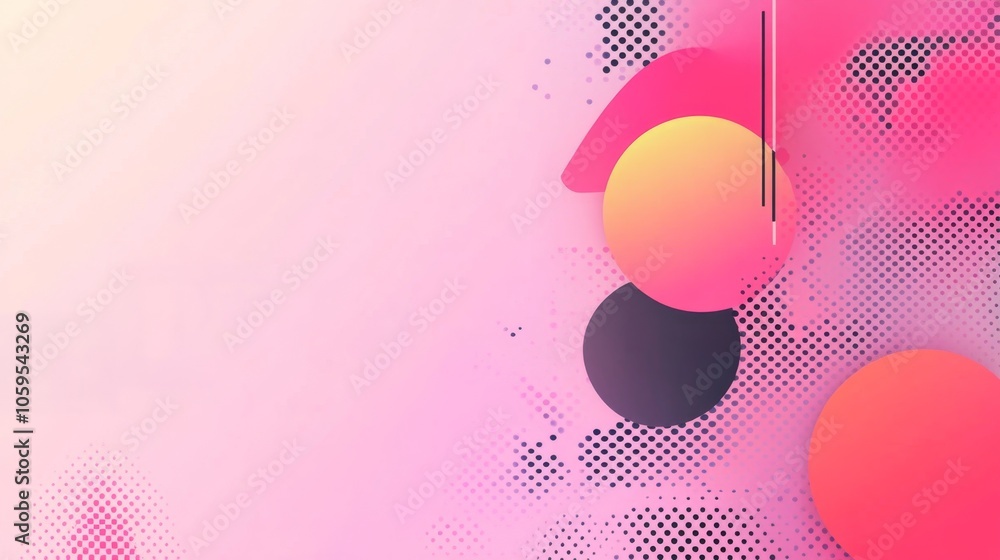 Aufkleber vibrant abstract composition with geometric shapes and soft gradients for modern design projects