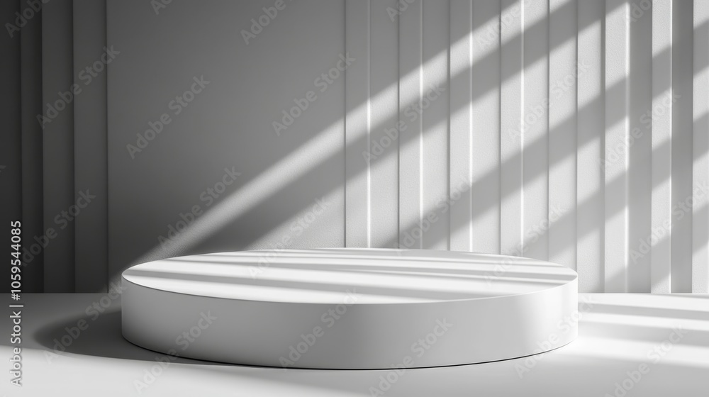 Poster minimalist display platform in light and shadow an exploration of contemporary design and spatial ae