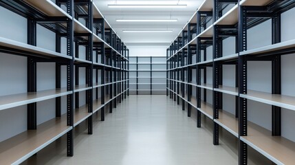 Obraz premium Modern Shelving Unit in Open Office Space