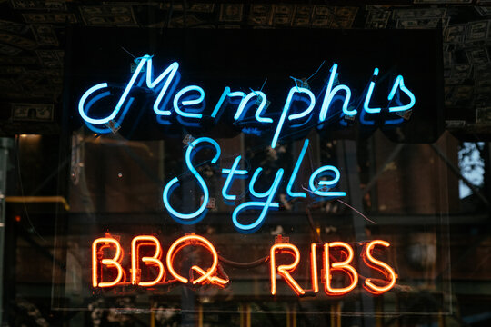 Memphis Style BBQ Ribs Restaurant Sign
