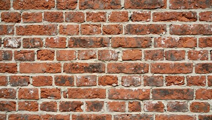 Obraz premium Rustic red brick wall with white mortar patches