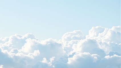 Dreamy fluffy clouds in a serene blue sky