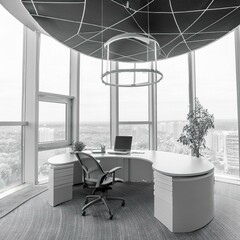 Black and White Contemporary Office