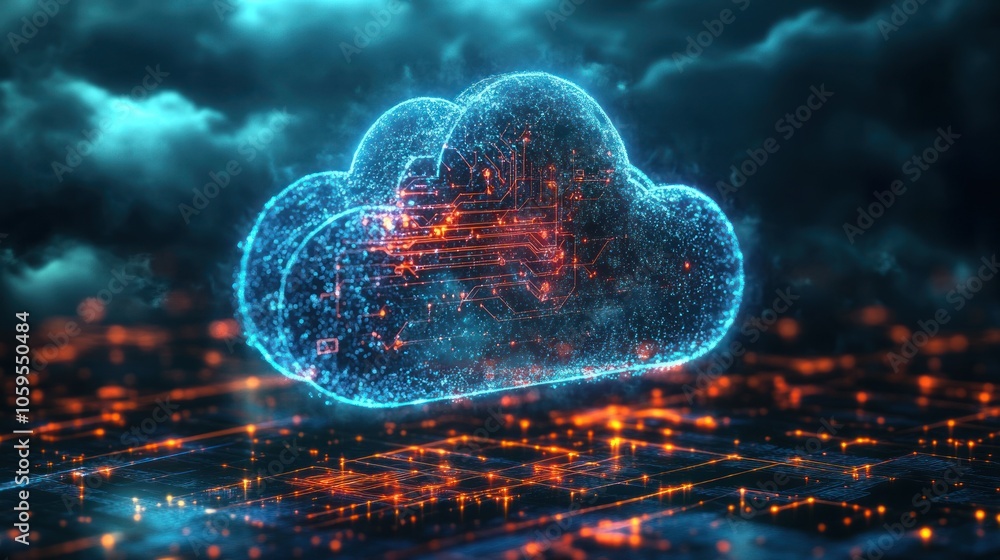 Poster abstract cloud computing concept