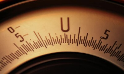 Close-up of a vintage analog meter