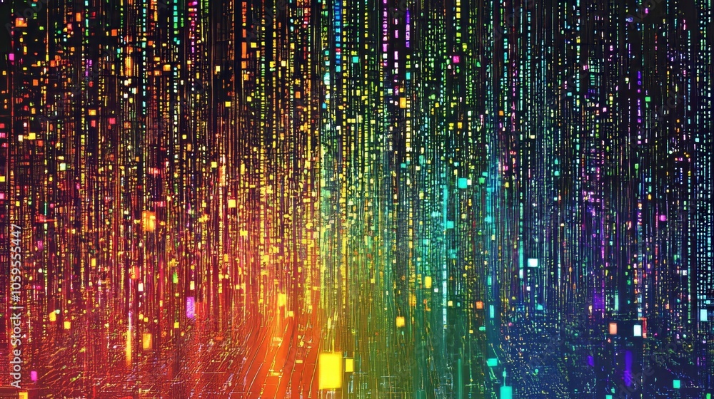 Aufkleber innovative digital pixel patterns in it services background for enhanced communication technology