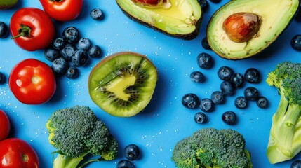 Fresh Blueberries and Cherry Tomatoes for Healthy Cooking and Snacking