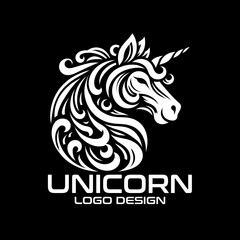 Fototapeta premium Unicorn Vector Logo Design