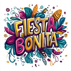 Fototapeta premium Fiesta Bonita Decorative Typography Design 