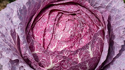 Obraz premium Fresh red cabbage with rich color and intricate veins vibrant and healthy