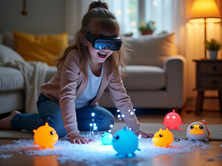 girl playing with toys