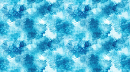 Fototapeta premium Cyan watercolor stain seamless pattern ideal for fabric design and artistic backgrounds