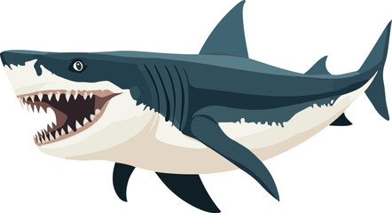 Fototapeta premium simple vector Megalodon clipart