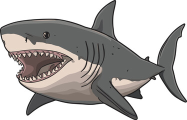 Obraz premium simple vector megamouth shark clipart