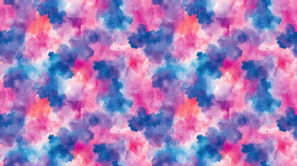 Fototapeta premium Colorful aquarelle seamless pattern featuring vivid pink purple and blue textures ideal for creative designs abstract vintage watercolor illustration