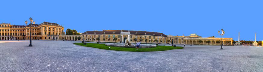 Panoramic view of the Schonbrunn Palace , Vienna, Austria