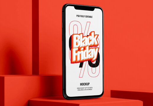 Black Friday Smartphone Display Mockup with Generative AI