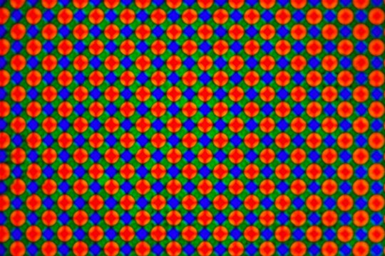 micograph of cell phone screen