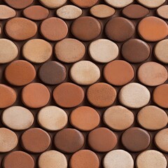 Fototapeta premium Rustic Pattern, Natural Earth-Toned Ceramic Wall Design