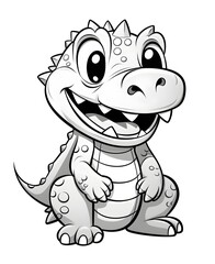 Obraz premium Adorable Crocodile Coloring Page for Kids Fun