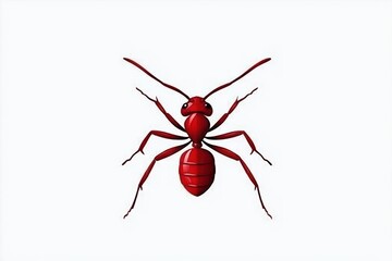 Obraz premium Red ant illustration on a white isolated background, showcasing detailed anatomy and vibrant color.