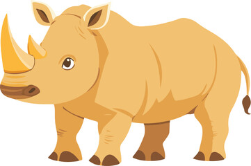 Fototapeta premium simple vector rhinoceros clipart