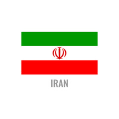 Iran flag icon. The country sign. Rectangle shape. Isolated on a white background. Vector image.