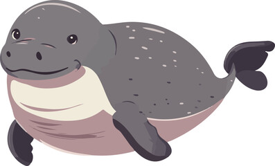 Obraz premium simple vector sea cow clipart