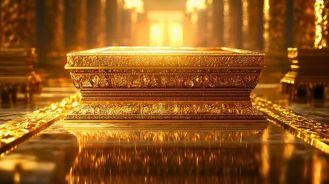 The golden altar, also known as the altar of incense, was an important part of the sanctuary in the Old Testament temple, made of pure gold.