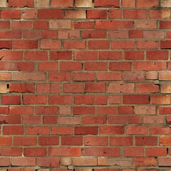 Fototapeta premium Red brick wall texture with weathered surface