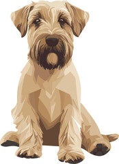 simple vector Soft Coated Wheaten Terrier clipart