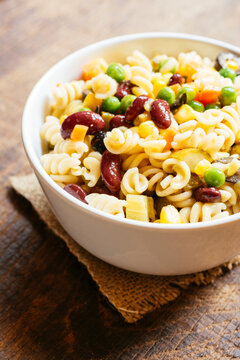 Pasta salad with fusilli pasta