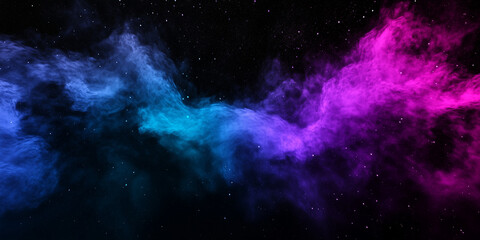 Obraz premium A vibrant glowing gradient of dark purple and blue against a black backdrop, with grainy noise texture adding a textured, abstract feel, perfect for striking poster or banner desig