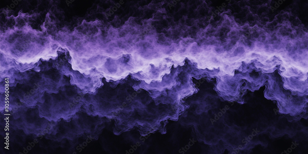 Poster a grainy noise-textured background with deep purple and black gradients, creating a visually strikin