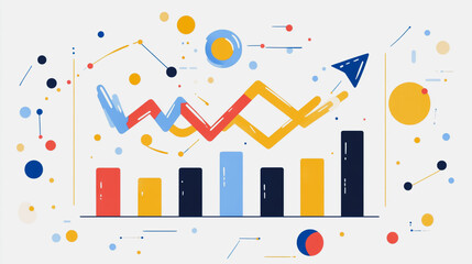 Fototapeta premium charts and graphs with statistics to innovative analyze business potential and forecast future development of companies growth.