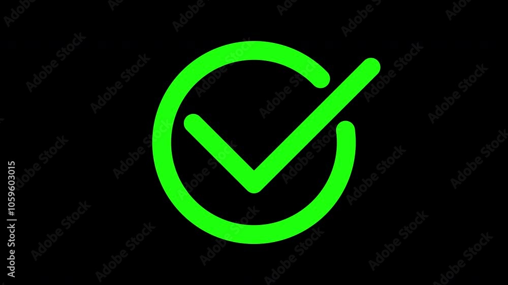 Poster check mark symbol animation. animation of check mark icon. approve and confirm sign. correct symbol 