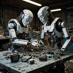 Humanoid Robots Collaborating in Workshop