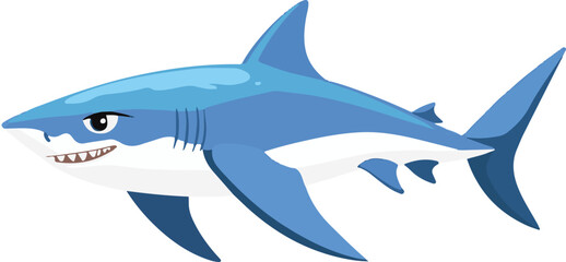 Fototapeta premium simple vector blue shark clipart