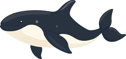 Fototapeta premium simple vector bowhead whale clipart