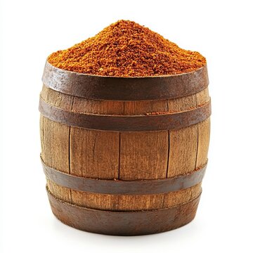 Hungarian paprika spice on white.
