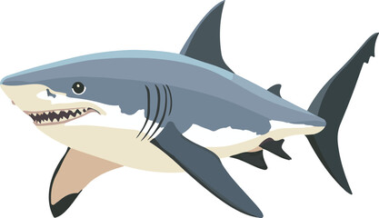 Obraz premium simple vector bull shark clipart