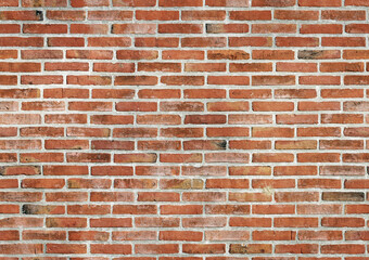 Fototapeta premium Seamless red brick wall background, with classic masonry pattern.