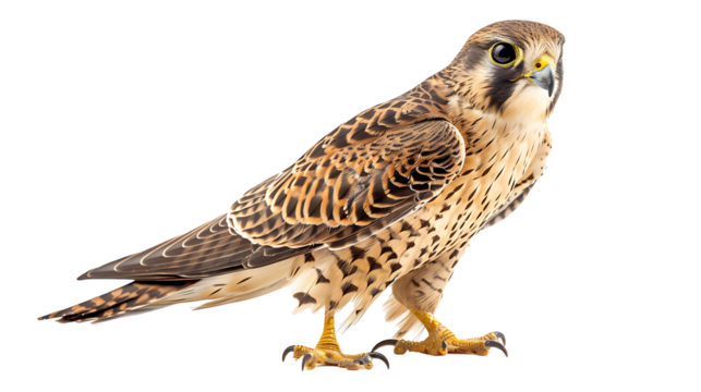 predator bird like  kestrels  isolated on white, cut out